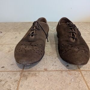 Hugo Boss Dark Brown Suede Oxfords